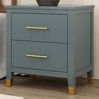 Biasi 2 Drawer Bedside Table - Grey, Pine