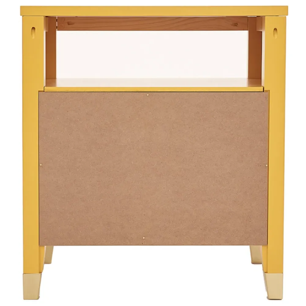 Biasi 2 Drawer Bedside Table - Mustard, Pine