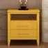 Biasi 2 Drawer Bedside Table - Mustard, Pine