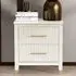 Biasi 2 Drawer Bedside Table - White, Pine