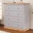Bicarri 4 Drawer Chest of Drawers with Chrome Knobs - Grey