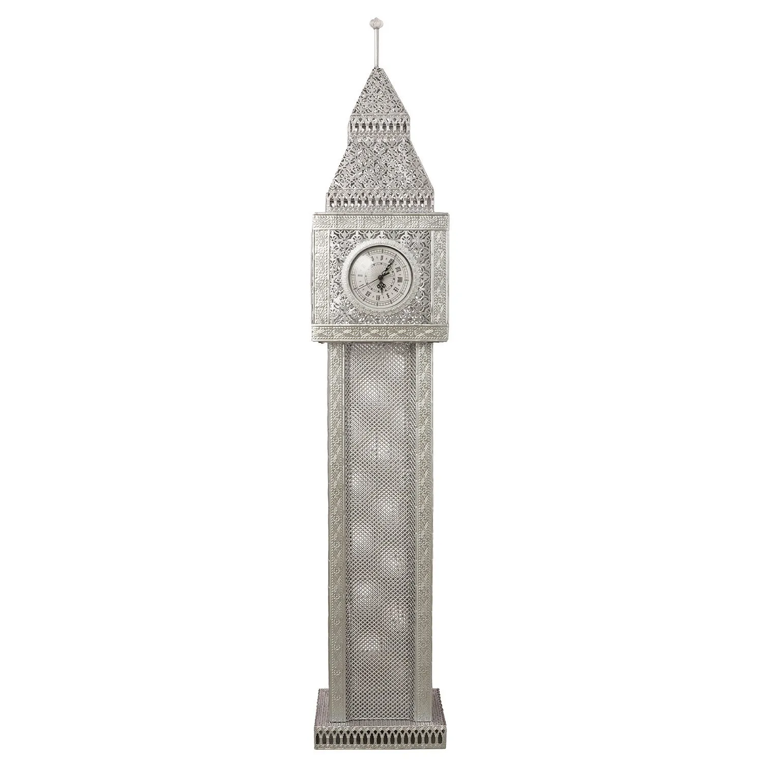 Big Ben Floor Lamp with Clock - Silver image