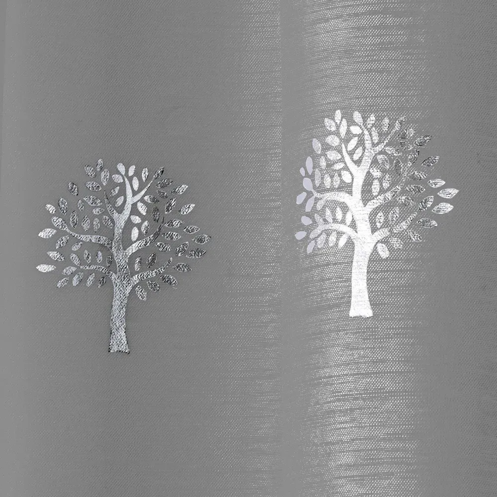 Birch Panel Voile Curtain - Silver