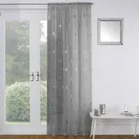 Birch Panel Voile Curtain - Silver