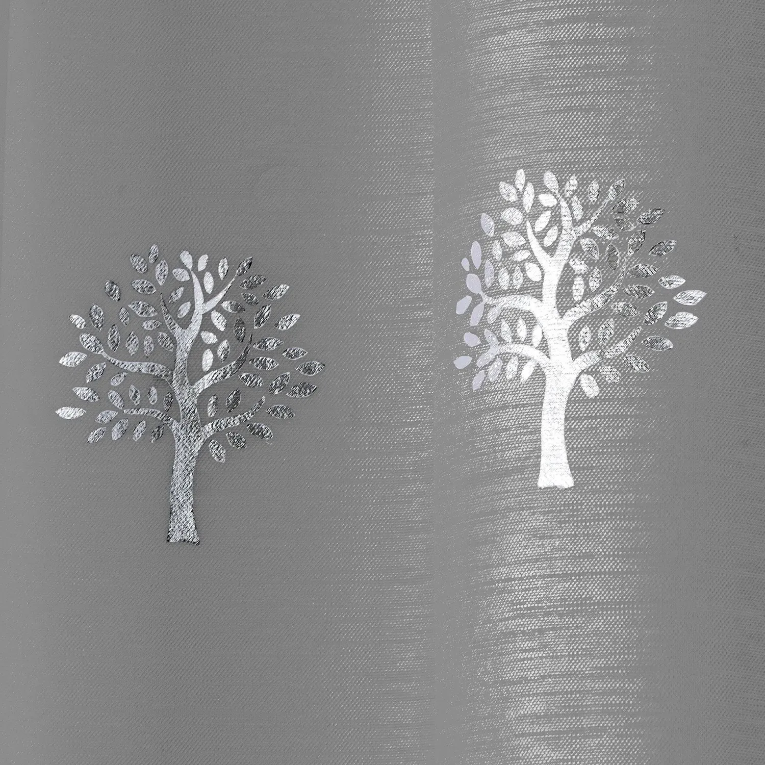 Birch Panel Voile Curtain - Silver