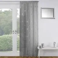 Birch Panel Voile Curtain - Silver