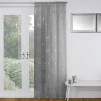 Birch Panel Voile Curtain - Silver
