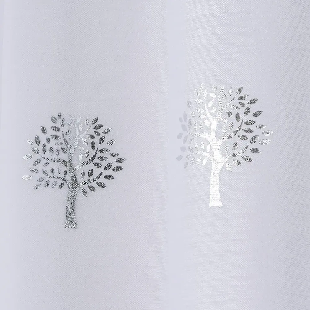 Birch Panel Voile Curtain - White