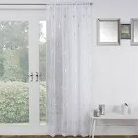 Birch Panel Voile Curtain - White