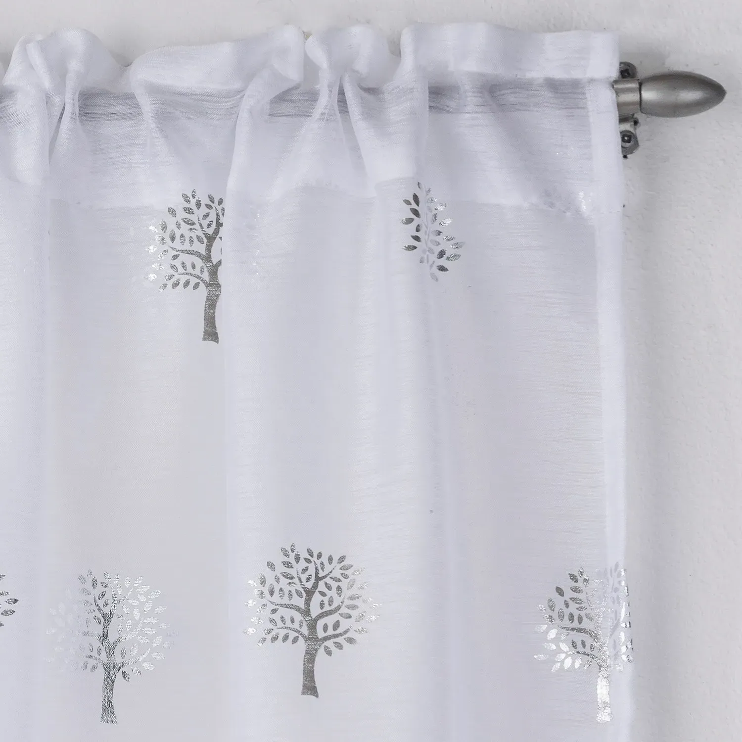 Birch Voile Curtain Panel - White
