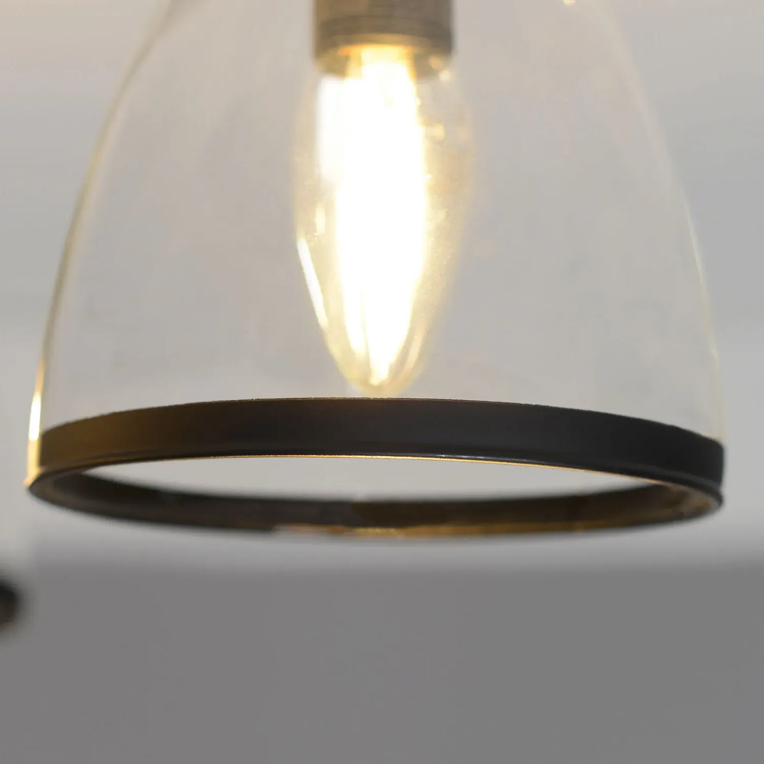 Black Edge 3 Light Ceiling Fitting - Black, Glass