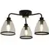 Black Edge 3 Light Ceiling Fitting - Black, Glass
