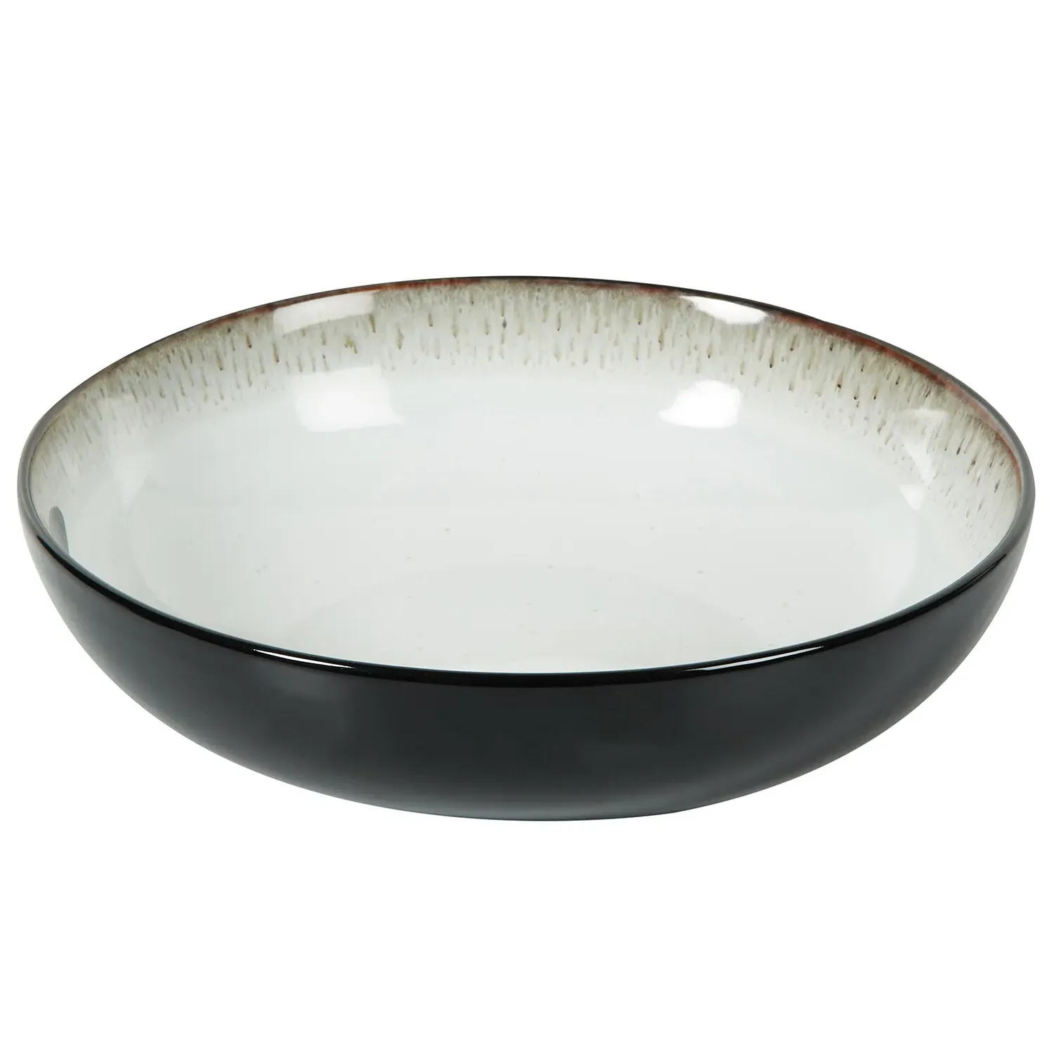 Black Kyanite Large Serving Bowl - Black and White