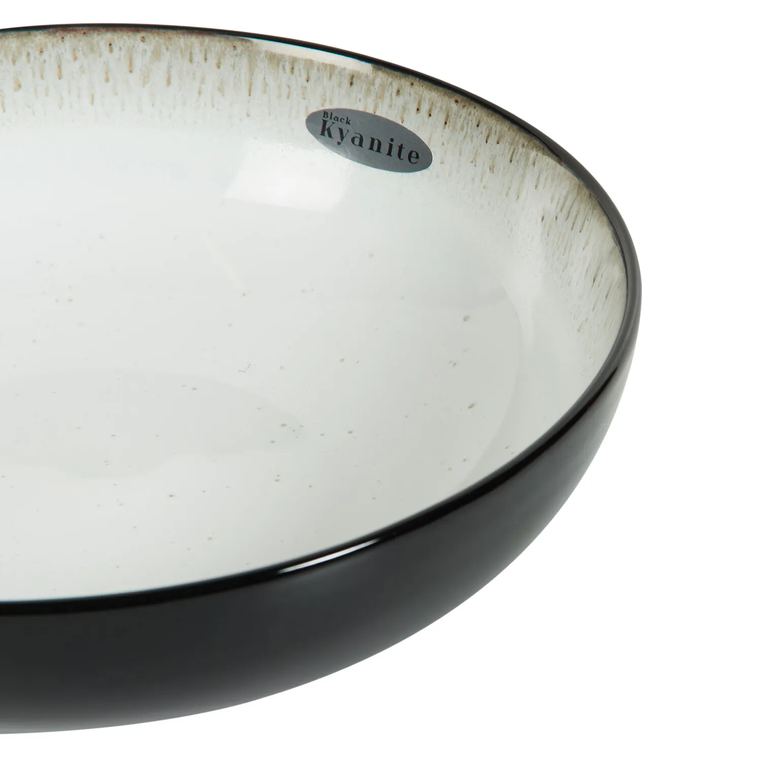 Black Kyanite Large Serving Bowl - Black and White