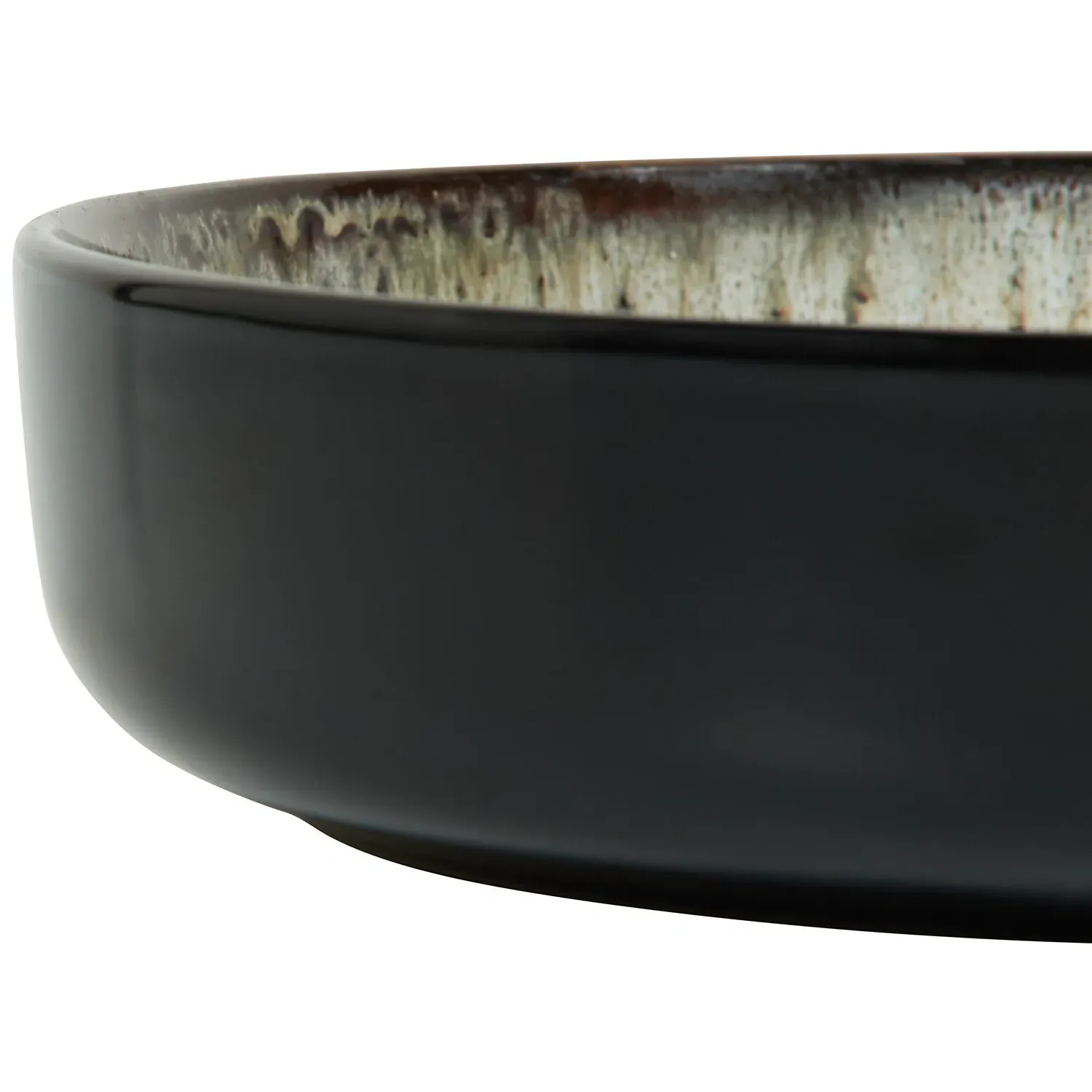 Black Kyanite Medium Serving Bowl - Black and White