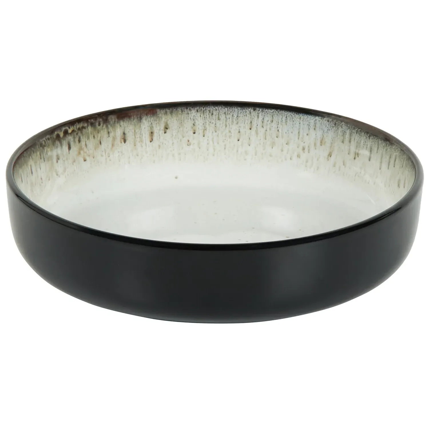 Black Kyanite Medium Serving Bowl - Black and White