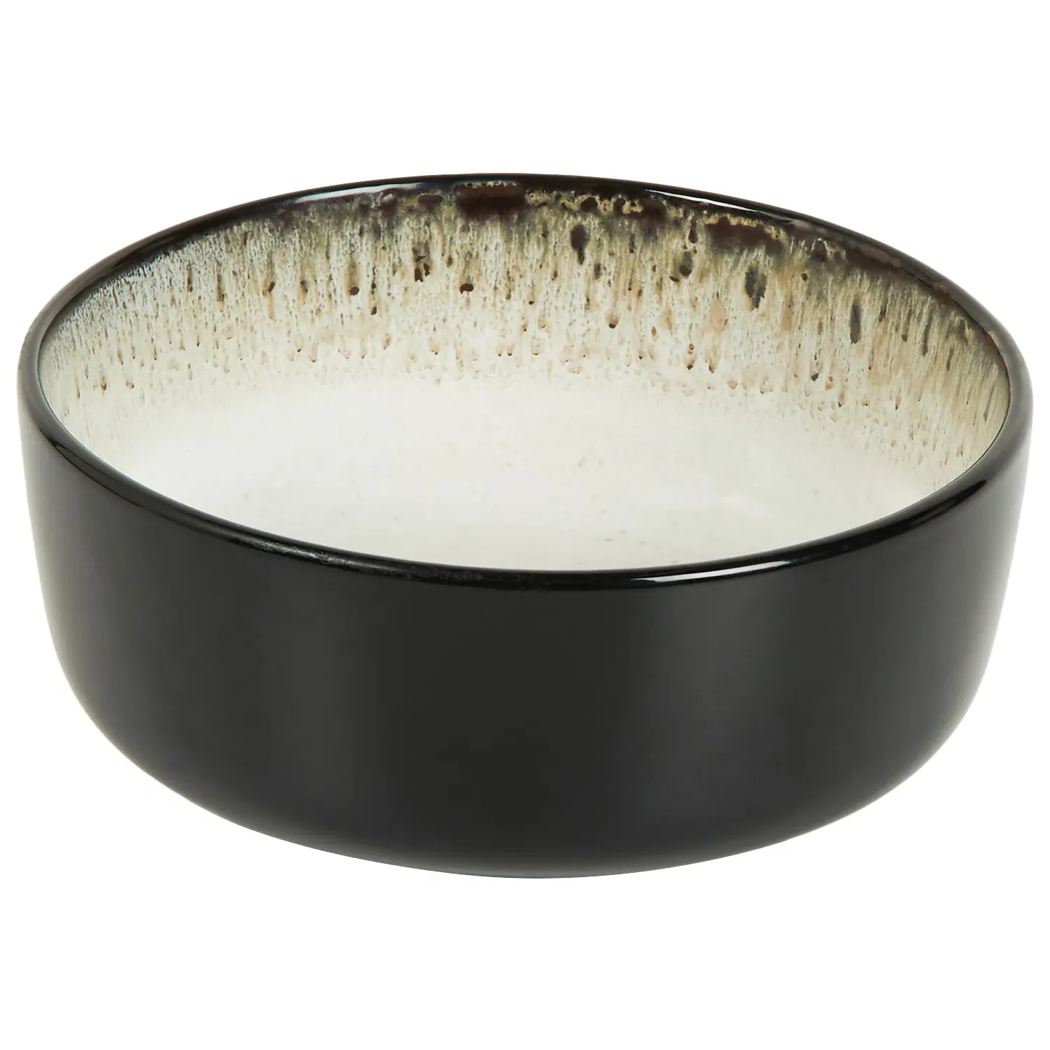 Black Kyanite Rice Bowl - Black and White