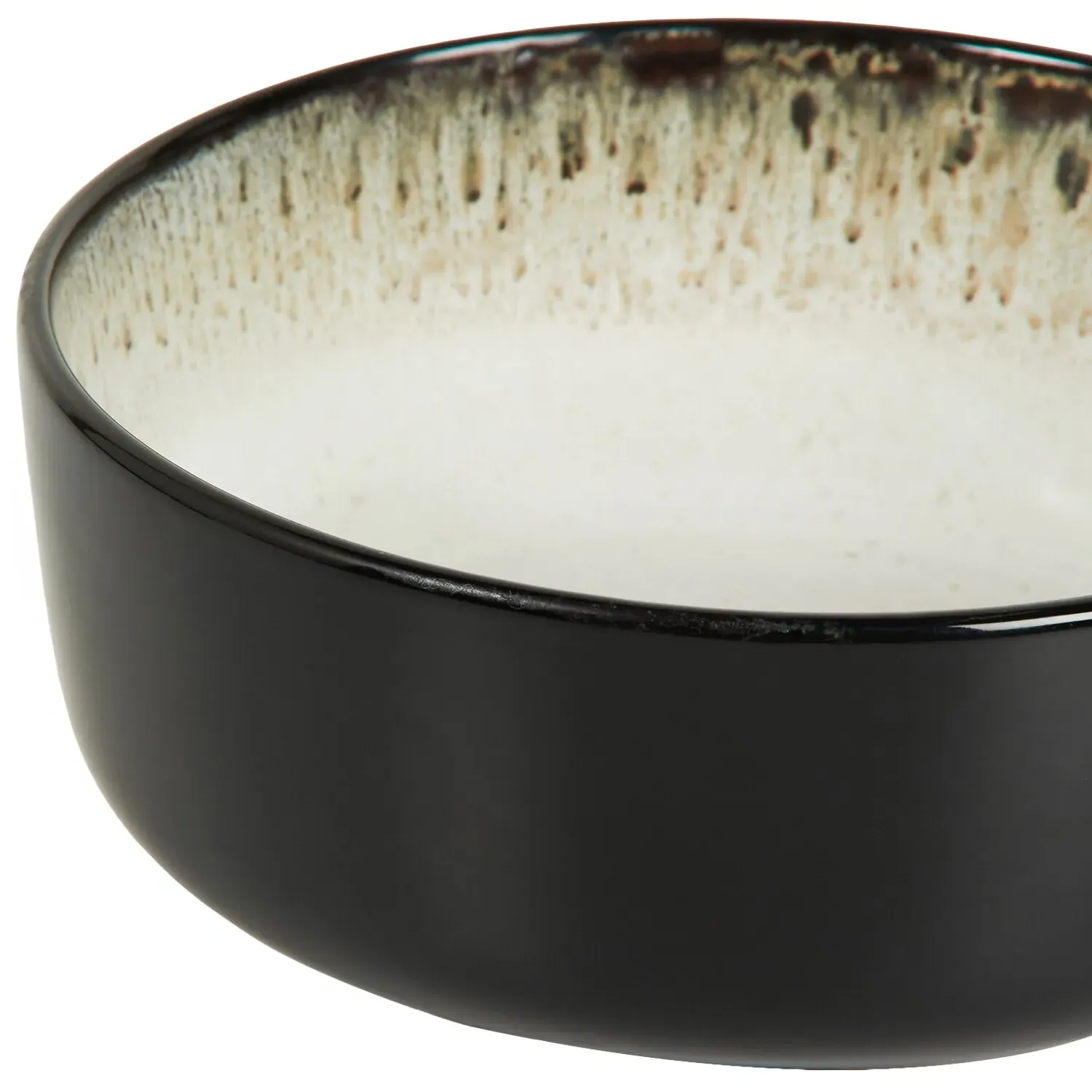 Black Kyanite Rice Bowl - Black and White