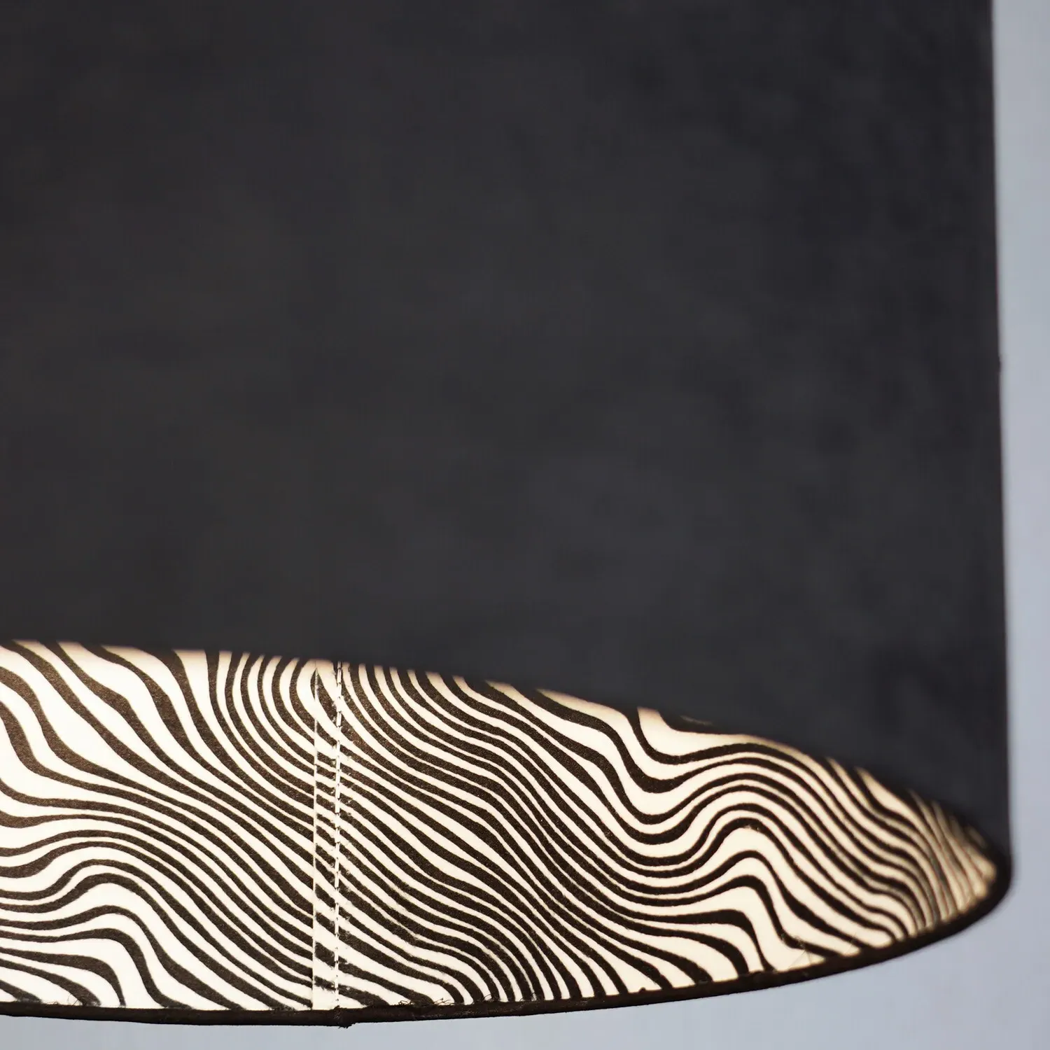 Black Zebra Lamp Shade - Black, White