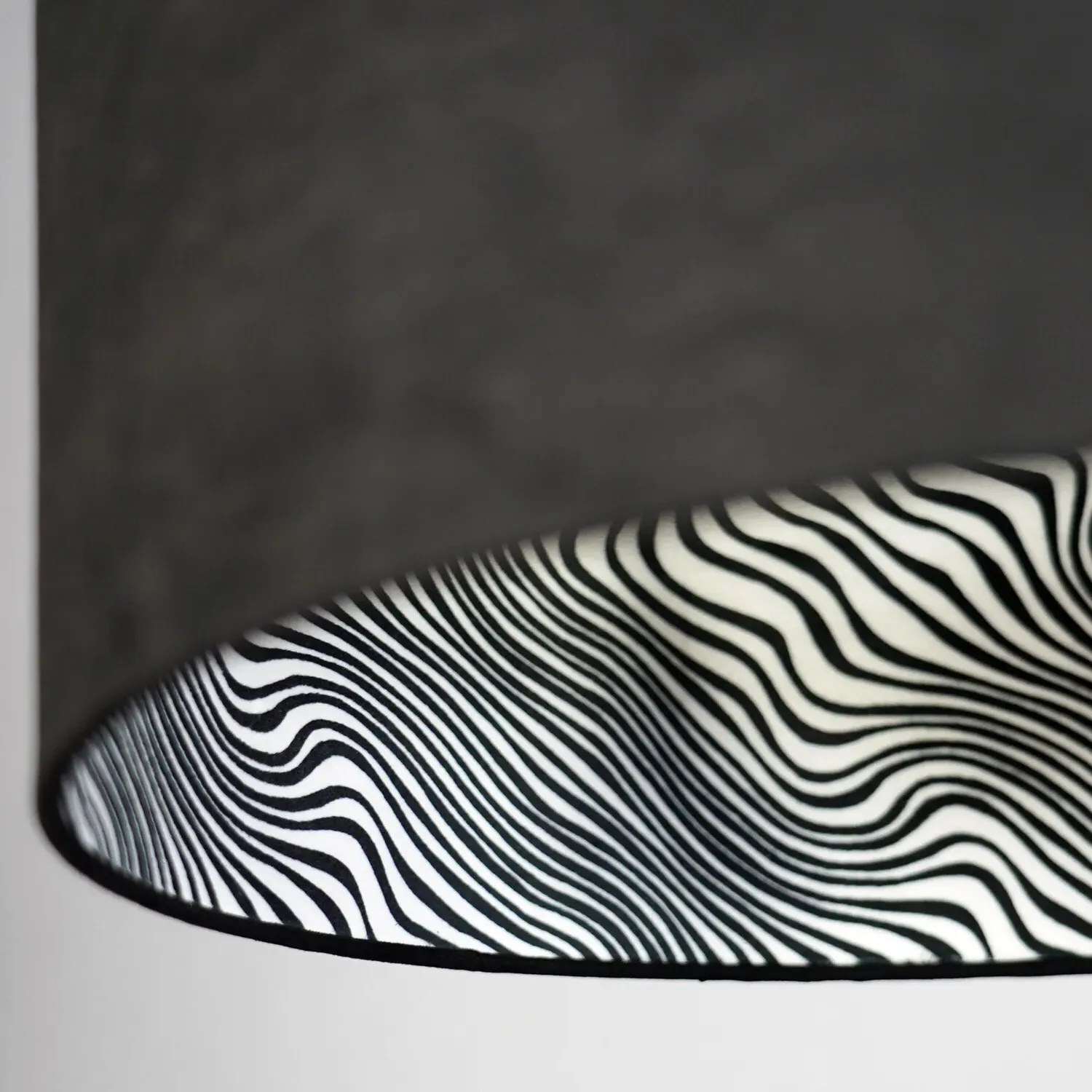 Black Zebra Lamp Shade - Black, White
