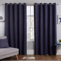 Blackout Eyelet Curtains - Blue