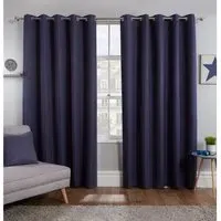 Blackout Eyelet Curtains - Blue