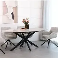 Blaine Swivel Chair - Grey, Chenille