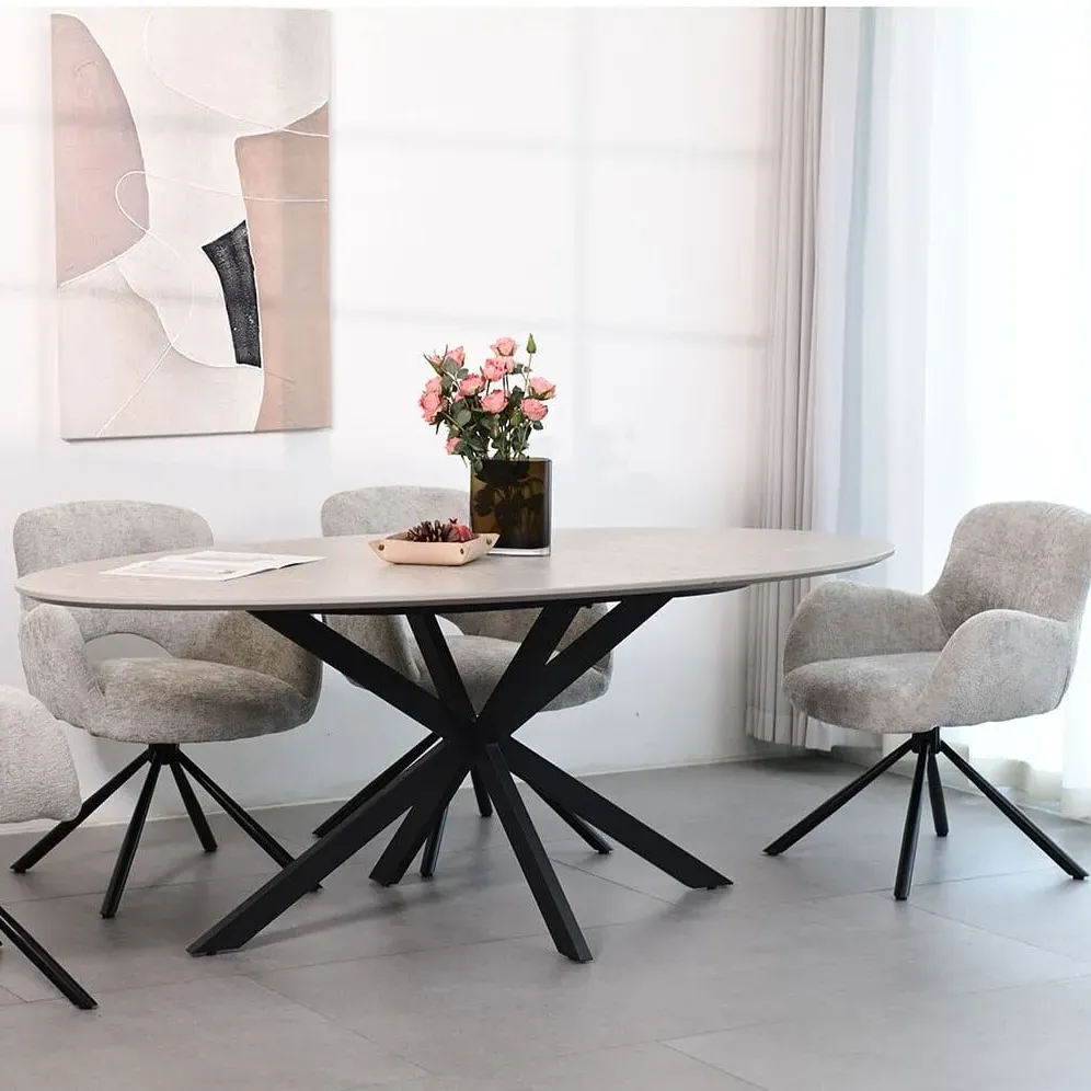 Blaine Swivel Chair - Grey, Chenille