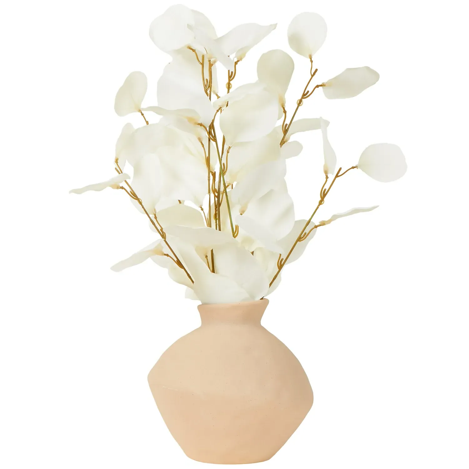 Bleached Eucalyptus Vase Arrangement - Pink, White