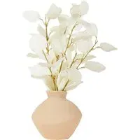 Bleached Eucalyptus Vase Arrangement - Pink, White