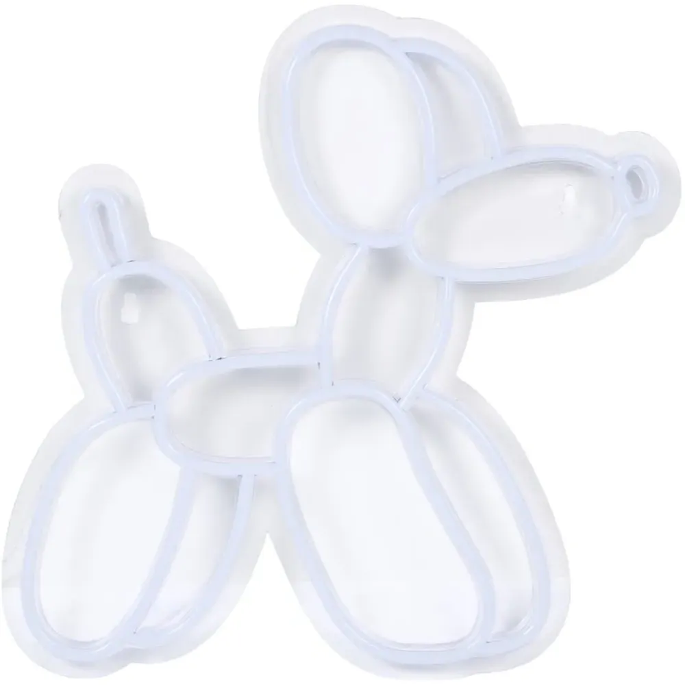 Blue Balloon Dog Neon Sign - White
