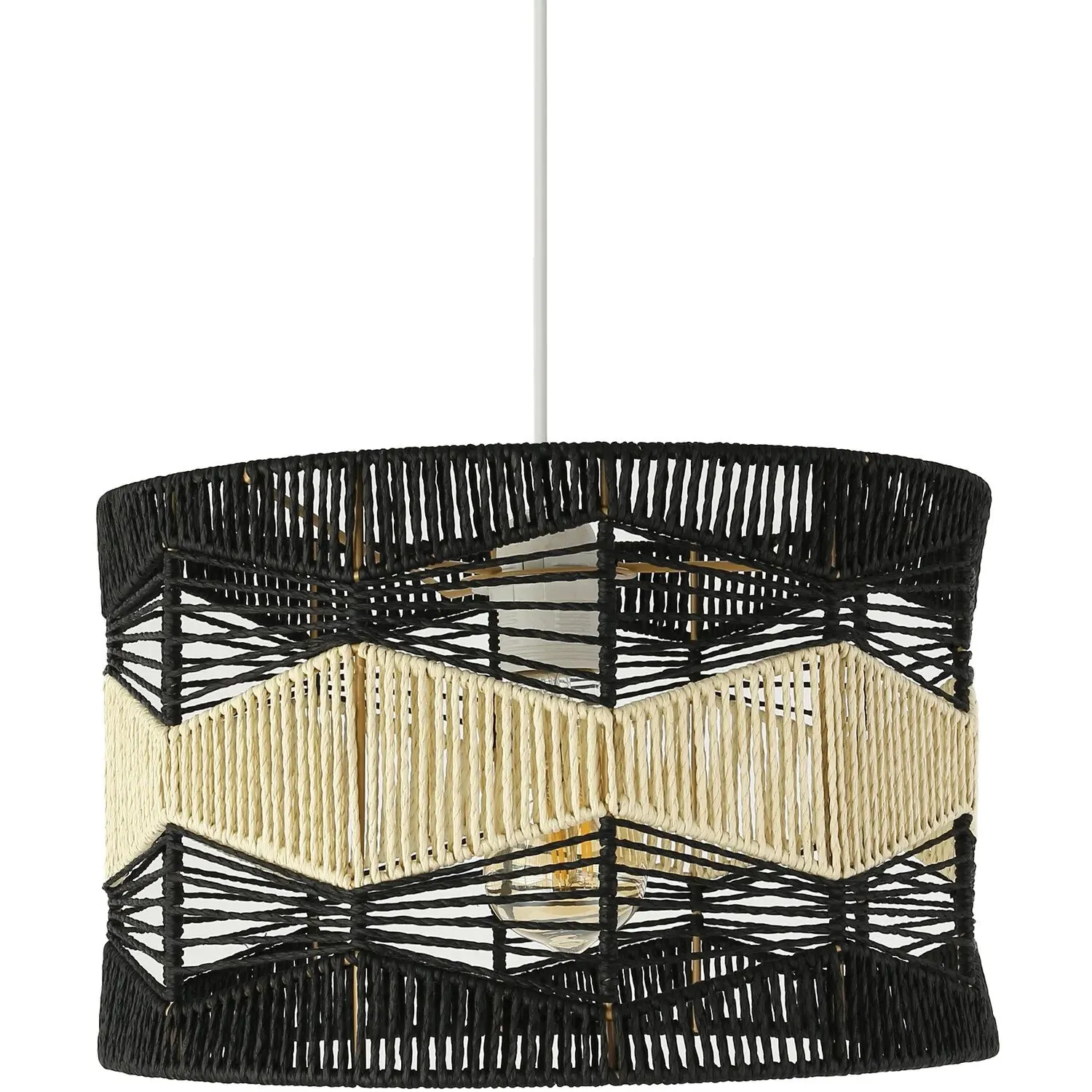 Bobo Lamp Shade - Black, Natural Rattan image