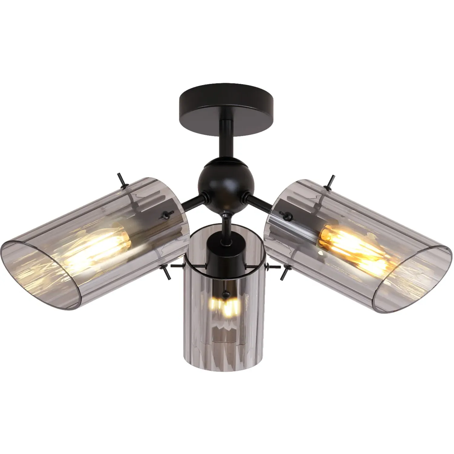 Bodhi 3 Arm Flush Ceiling Fitting - Black