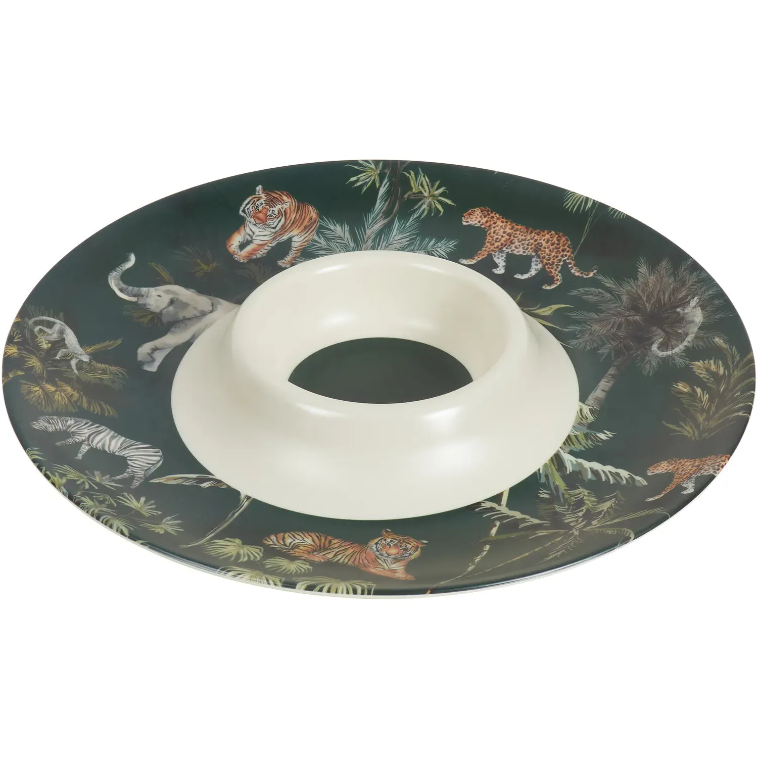 Boho Jungle Chip & Dip Platter - Dark Green