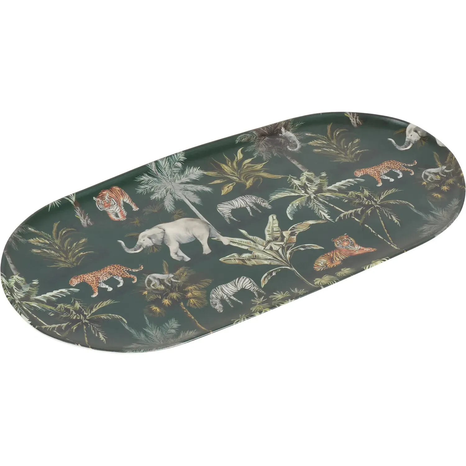 Boho Jungle Serving Platter - Dark Green
