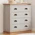 Bomporto 4-Drawer Chest of Drawers with Brass Cup Handles - Grey, Pine