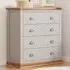 Bomporto 4-Drawer Chest of Drawers with Chrome Cup Handles - Grey, Pine