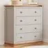 Bomporto 4-Drawer Chest of Drawers with Wood Knobs - Grey, Pine