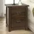 Boston 2 Drawer Bedside Table - Brown, Dark Lacquer