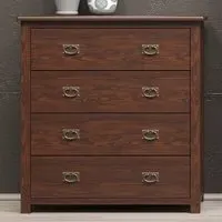 Boston 4 Drawer Chest of Drawers - Brown, Dark Lacquer