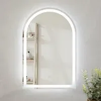 Boston Arch LED Mirror - Silver