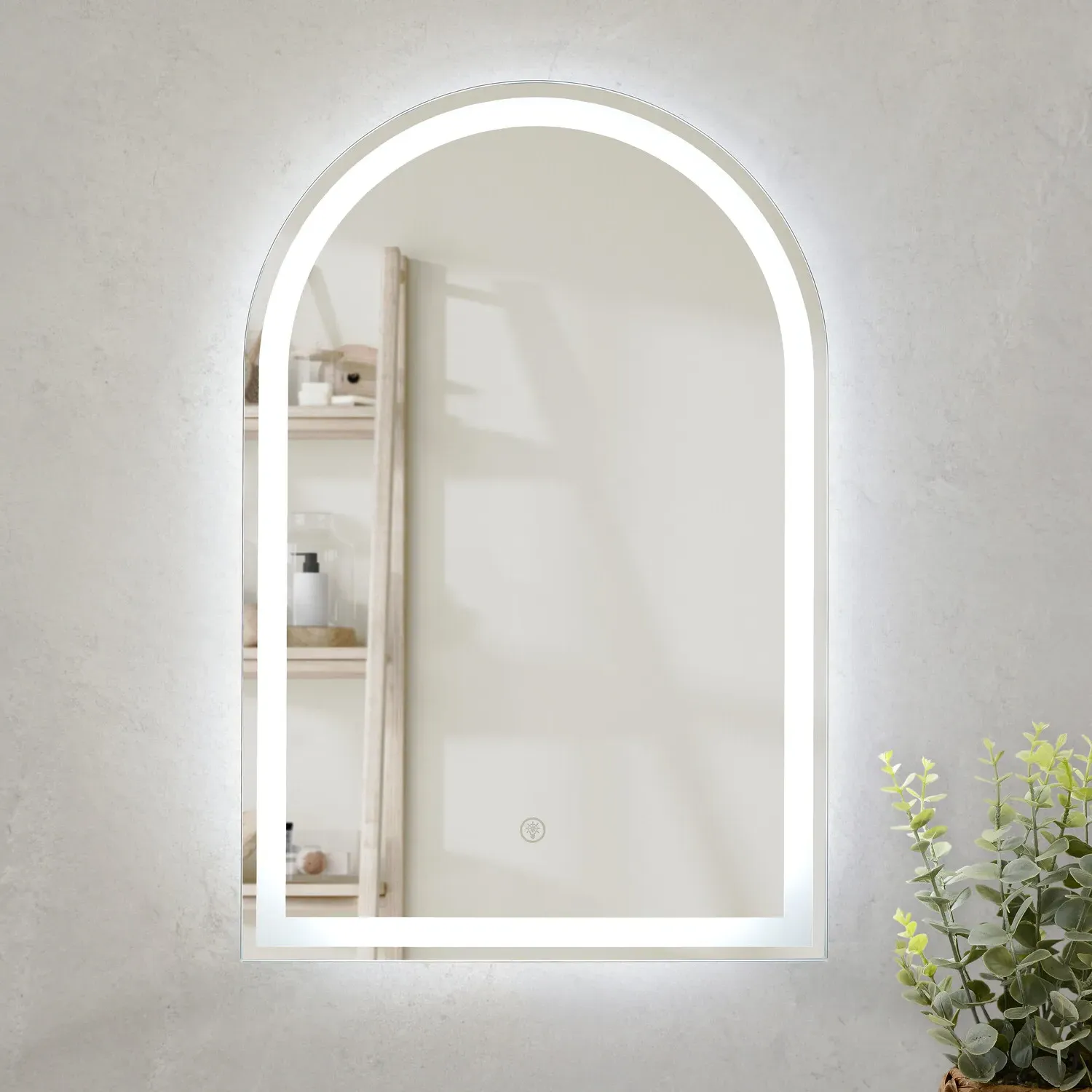 Boston Arch LED Mirror - Silver