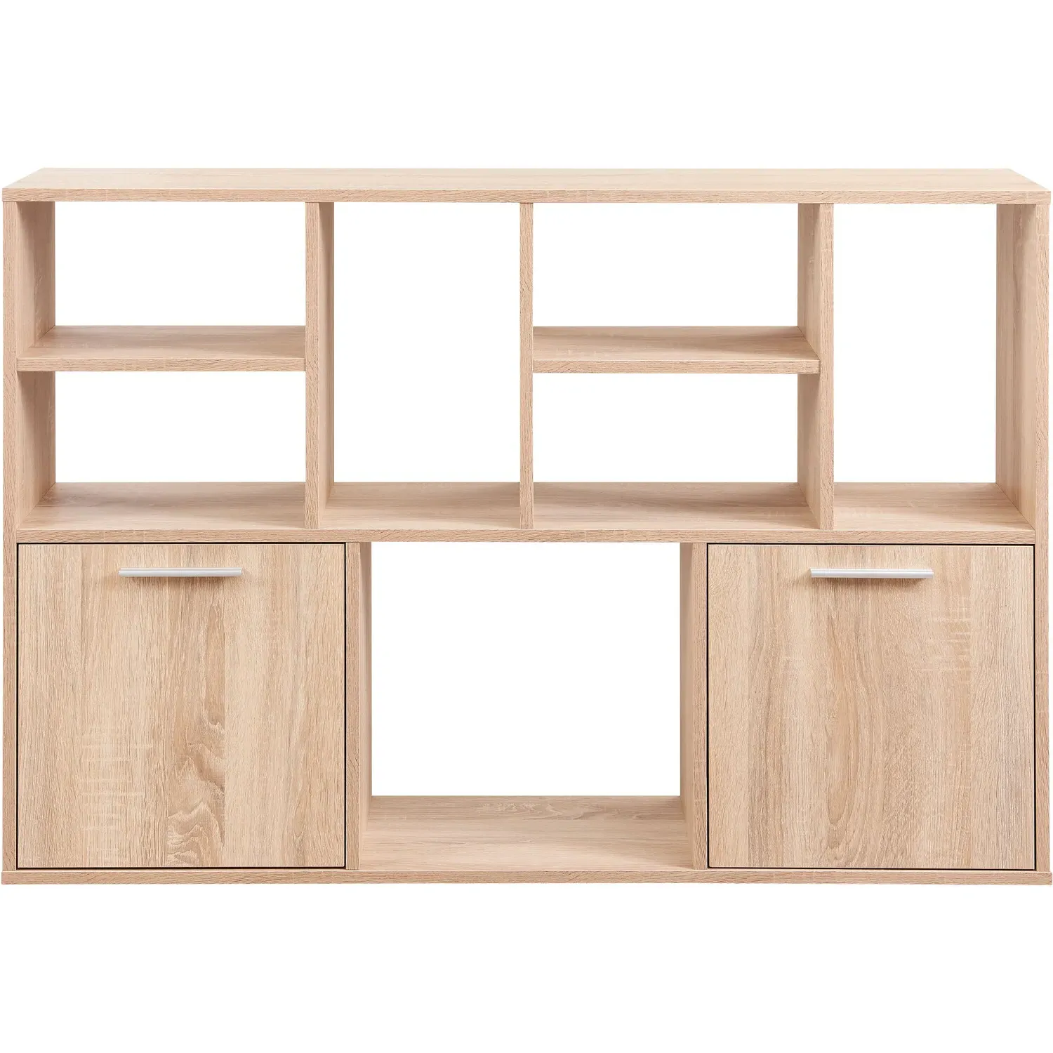 Boston Collection 2 Door 7 Shelf Sideboard - Brown, Sonoma Oak