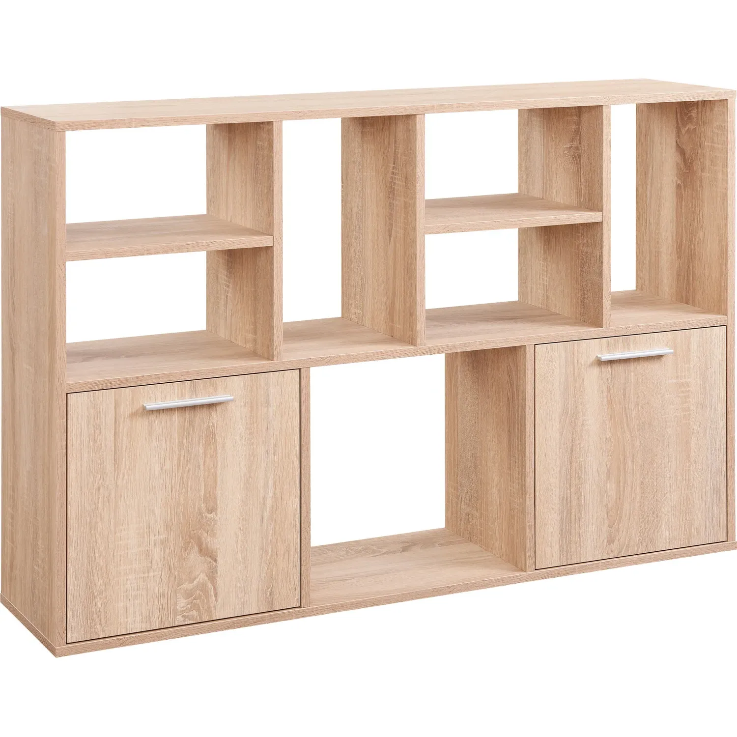 Boston Collection 2 Door 7 Shelf Sideboard - Brown, Sonoma Oak