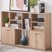 Boston Collection 2 Door 7 Shelf Sideboard - Brown, Sonoma Oak