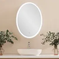 Boston Oval LED Mirror - Silver