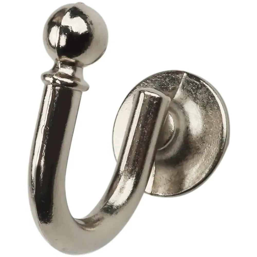 Boston Tie Back Hooks Pack of Two - Polished Steel