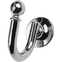 Boston Tie Back Hooks Pack of Two - Satin Silver