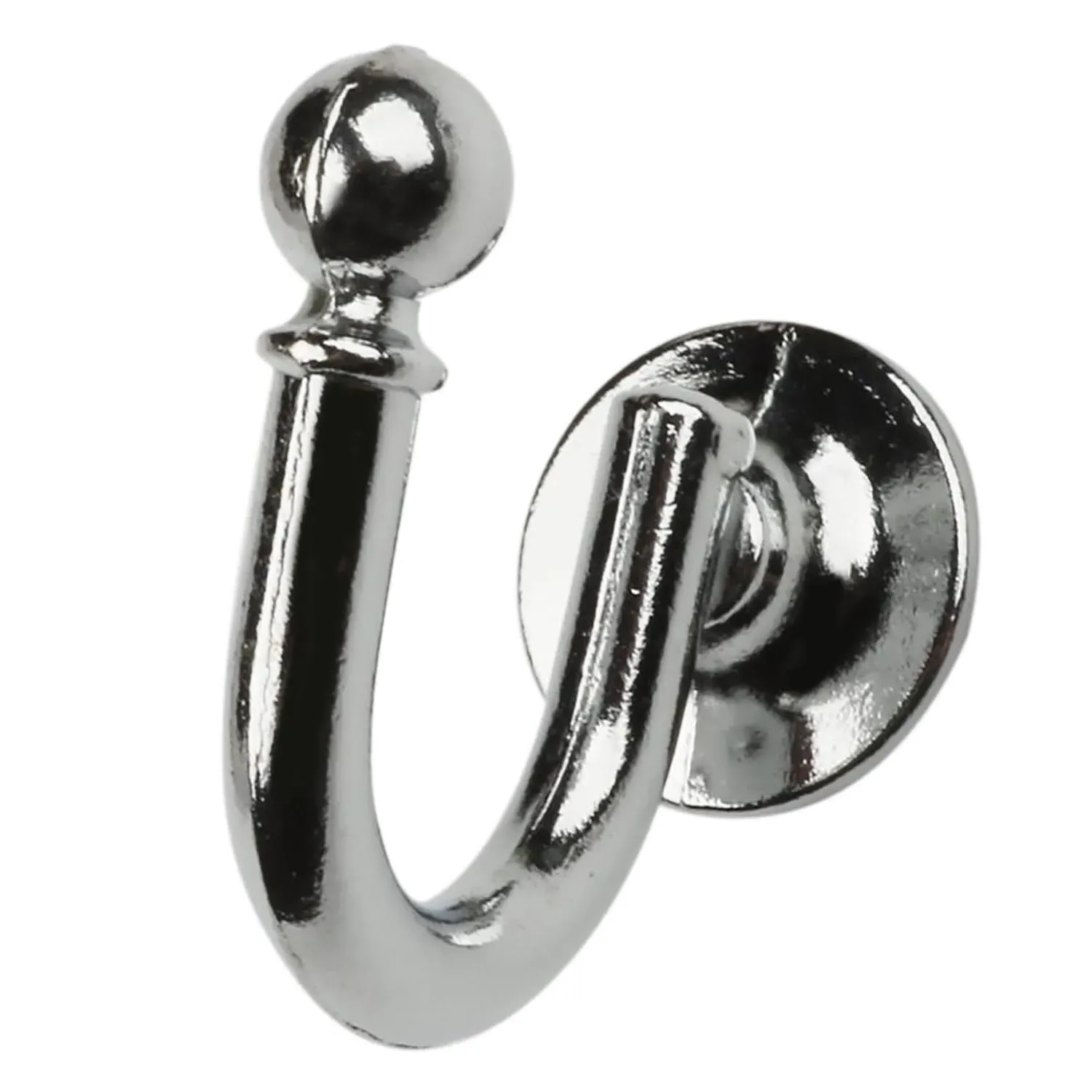 Boston Tie Back Hooks Pack of Two - Satin Silver