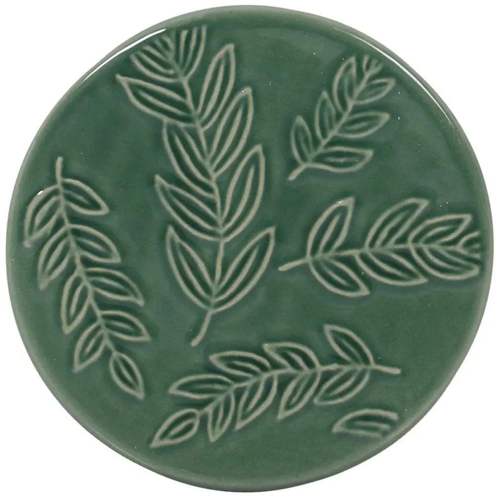 Botanical Ceramic Coaster - Green